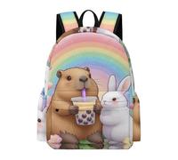 TPISLI Capybara Backpack Girls Age 8 Animal Bunny Daypack Boys Age 16 Durable Cool Hiking Bookbag Daily Use Secondary School Outdoor Travel Daily Carry Outdoor Gift