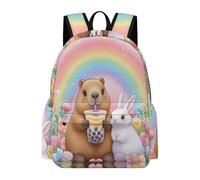 TPISLI Capybara Backpack Kids Ages 7-10 Animal Rabbit Book Bag Boys 10-14 Year Olds Durable Lightweight Spring Outing Backpack School Years 7-10 Travel Use School Gift