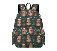 TPISLI Capybara Bookbag Kids Ages 7-10 Christmas Theme Daypack Girls Ages 9-13 Lightweight Durable Back to School Gift Daypack Primary School Travel Daily Use Outdoor Gift