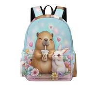 TPISLI Capybara Rabbit Bookbag Students Year 4 Animal Bunny Rucksack Girls School Years 4-8 Durable Cool 11.6 Inch Laptop Daypack Secondary School Hiking Travel Travel Use
