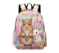 TPISLI Capybara Rabbit Daypack Girls Age 11 Animal Rucksack Students Year 10 Modern Durable Spring Outing Backpack Outdoor Day Trips Back to School Gift