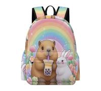 TPISLI Capybara Rabbit Daypack Girls Age 8 Animal Backpack Boys Year 7-9 Durable Lightweight Spring Outing Backpack Outdoor Day Trips Back to School Gift Daily Carry