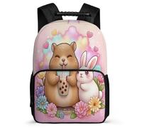 TPISLI Capybara Rabbit Rucksack for Students Primary Classes Animal School Bag 6-11 Years Kids and Teens, Padded Back Adjustable Straps Daily Essentials