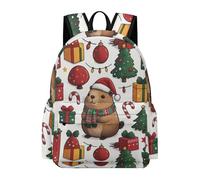 TPISLI Capybara Rucksack Boys Age 15 Christmas Theme Daypack Girls Ages 9-13 Trendy Modern 15.6 Inch Laptop Rucksack Outdoor Day Trips Back to School Gift Travel Use