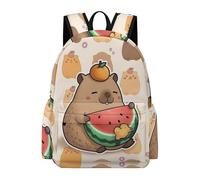 TPISLI Capybara Rucksack Children Year 5 Animal Capybara School Bag Teens Year 7 Modern Trendy 14 Inch Laptop Rucksack School Years 7-10 Travel Use Outdoor Gift