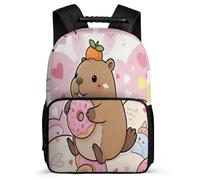TPISLI Capybara School Backpack for Kids and Teens Year 3-6 Animal Capybara Bookbag Primary Age 6-11 Girls, Sturdy Handle Side Pockets Travel Daily Use