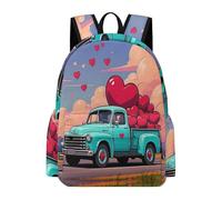 TPISLI Car Heart Pattern Bookbag Kids 7-11 Year Olds Cartoon Cars Daypack Students Year 6 Modern Durable 14 Inch Laptop Rucksack School Years 7-10 Travel Use Daily Carry