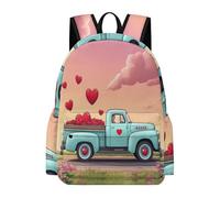 TPISLI Car Heart Printed Daypack Kids Age 10-14 Cartoon Cars School Bag Students Year 6 Durable Lightweight 14 Inch Laptop Backpack School Years 3-6 Daily Use Outdoor Gift