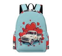 TPISLI Car Pattern Daypack Kids 7-11 Year Olds Heart Cars School Bag Girls Year 3 Modern Durable 13.3 Inch Laptop School Bag Primary to Secondary Travel Gift Daily Carry