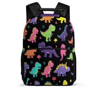 TPISLI Cartoon Dinosaurs Rucksack Primary School for Kids and Teens 6-11 Years Colorful School Bag Kids and Teens, Side Pockets Adjustable Straps Outdoor Day Trips