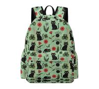 TPISLI Cat Animal School Backpack Girls Age 11 Black Kitten Rucksack Boys 10-14 Year Olds Trendy Modern 14 Inch Laptop Backpack Primary to Secondary Travel Gift