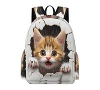 TPISLI Cat Bookbag Boys Ages 8-12 Animal 3D Print Kitten Book Bag Teens 10-14 Year Olds Durable Lightweight 15.6 Inch Laptop Rucksack Secondary School Outdoor Travel