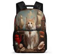 TPISLI Cat Bookbag for Girls Primary Classes Kawaii Animal Kitten Backpack Primary Age 6-11 Girls Boys, Soft Felt Details Lightweight Outdoor Day Trips