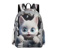 TPISLI Cat Bookbag Girls Age 11 Kawaii Kitten School Backpack Teens School Years 4-8 Durable Lightweight 15.6 Inch Laptop Rucksack Primary to Secondary Travel Gift