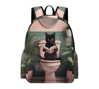 TPISLI Cat Bookbag Girls Age 8 Animal Black Kitten Daypack Boys Age 14 Lightweight Durable Spring Outing Backpack Primary to Secondary Travel Gift School Gift Travel Use
