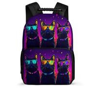 TPISLI Cat Cool School Backpack for Students 8-12 Years Animal Kitten Design Daypack for Children Primary Classes, Durable Adjustable Straps Daily Essentials