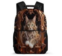 TPISLI Cat Daypack for Girls Boys School Years 1-4 Animal Kitten Backpack School Years 2-5 Students, Soft Felt Details Sturdy Handle Daily Essentials