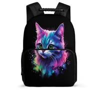 TPISLI Cat Daypack School Years 1-4 for Kids and Teens Primary Age 6-11 Animal Kitten Daypack Boys Girls, Lightweight Side Pockets School Travel