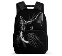 TPISLI Cat Design School Backpack for Boys Girls Age 7-12 Animal Kitten Print Backpack for Kids and Teens School Years 1-4, 1680D Fabric Soft Felt Details Daily Essentials