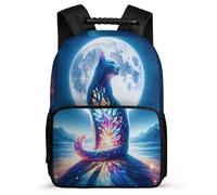 TPISLI Cat Fashion School Backpack for Kids and Teens Age 7-12 Animal Kitten Backpack for Students Primary Classes, Side Pockets Adjustable Straps Travel Daily Use