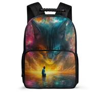 TPISLI Cat Motif Backpack for Kids and Teens Age 7-12 Animal Kitten Pattern Bookbag for Children Junior School, Soft Felt Details Padded Back Daily Essentials