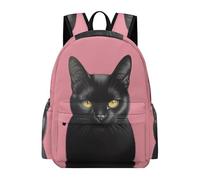 TPISLI Cat Motif Backpack Girls 10 Year Olds Black Animal Kitten Daypack Teens Age 14 Durable Lightweight Spring Outing Backpack School Years 3-6 Daily Use Daily Carry