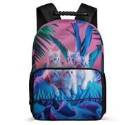 TPISLI Cat Motif Daypack for Kids Primary School, Kitten Pattern Backpack 6-11 Years, Durable School Bag, Soft Felt Details, Short Trips, Everyday Use