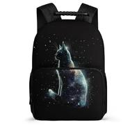 TPISLI Cat Motif School Backpack for Boys Year 3-6 Animal Kitten Pattern Bookbag for Kids and Teens Primary School, Soft Felt Details Adjustable Straps Short Trips