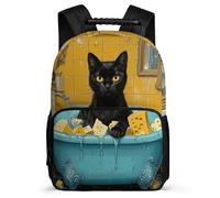 TPISLI Cat Motif School Backpack for Girls Primary Classes Kitten Bookbag Primary Age 6-11 Girls Boys, Adjustable Straps Sturdy Handle Back to School Gift
