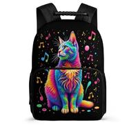 TPISLI Cat Pattern Daypack Primary Classes for Boys Girls School Years 2-5 Kitten Daypack Boys Girls, Soft Felt Details 1680D Fabric Outdoor Day Trips
