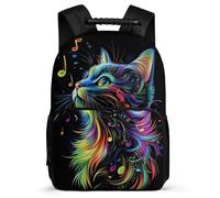 TPISLI Cat Pattern Rucksack for Kids Primary School Animal Kitten Bookbag Primary Age 6-11 Students, Adjustable Straps Sturdy Handle Back to School Gift