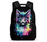 TPISLI Cat Rucksack Year 2-5 for Girls Boys 7-11 Year Olds Kitten Motif Rucksack Kids and Teens, Soft Felt Details Padded Back Travel Daily Use
