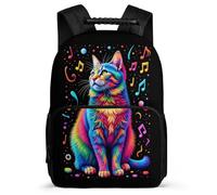 TPISLI Cat School Backpack for Girls 7-11 Year Olds Kitten Rucksack for Girls Primary Classes, Side Pockets Adjustable Straps Daily Essentials