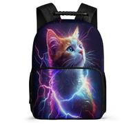 TPISLI Cat School Backpack for Students Age 5-10 Kitten Daypack for Boys Primary Classes, Sturdy Handle Soft Felt Details Daily Essentials