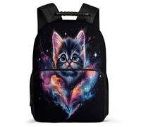 TPISLI Cat School Backpack School Years 1-4 for Kids and Teens 7-11 Year Olds Kitten Rucksack Students, Sturdy Handle Adjustable Straps Birthday Gift