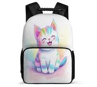 TPISLI Cat School Bag for Kids and Teens Age 5-10 Animal Kitten Rucksack for Kids and Teens Year 2-5, Padded Back Lightweight Back to School Gift
