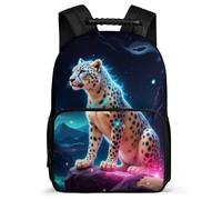 TPISLI Cheetah Design School Bag for Kids and Teens Primary Age 6-11 Animal Rucksack for Girls Boys Year 3-6, Soft Felt Details Side Pockets School Travel
