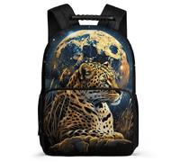TPISLI Cheetah Illustration School Bag Primary Classes for Students 8-12 Years Leopard Animal Rucksack Children, Soft Felt Details Padded Back Back to School Gift