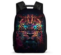 TPISLI Cheetah Motif Rucksack for Kids and Teens Age 5-10 Leopard Animal School Bag for Students Year 2-5, Lightweight Soft Felt Details Back to School Gift