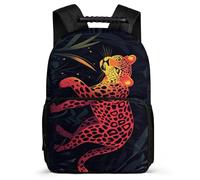 TPISLI Cheetah Motif School Backpack for Students 7-11 Year Olds Leopard Animal Bookbag for Kids and Teens Year 2-5, Adjustable Straps Sturdy Handle Back to School Gift