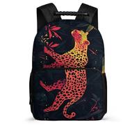 TPISLI Cheetah Pattern Daypack for Kids and Teens School Years 1-4 Leopard Animal Backpack Primary Age 6-11 Girls Boys, Lightweight 1680D Fabric Back to School Gift