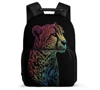 TPISLI Cheetah Print Rucksack School Years 1-4 for Children School Years 2-5 Leopard Animal Bookbag Girls, Soft Felt Details 1680D Fabric Outdoor Day Trips