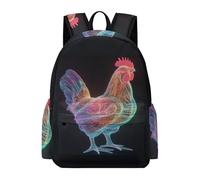 TPISLI Chicken Motif School Backpack for Teen Girs And Boys, Rucksack Animal Pattern Bookbag for 9-15 Teenage,Lightweight Students Backpacks