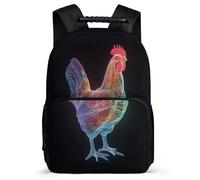 TPISLI Chicken Motif School Bag Primary School for Girls Boys Age 5-10 Animal Pattern Bookbag Kids and Teens, Lightweight Adjustable Straps Outdoor Day Trips