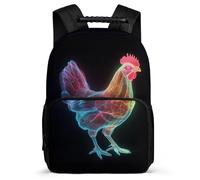 TPISLI Chicken Print School Backpack for Children Primary School Animal Motif Rucksack Year 3-6 Kids and Teens, Padded Back Sturdy Handle Daily Essentials