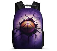 TPISLI Children Basketball Motif School Backpack Age 5-10 3D Basket-Ball Rucksack for Girls Primary Classes, Soft Felt Details Adjustable Straps Daily Essentials