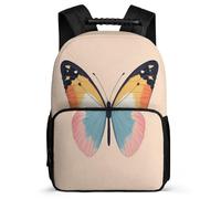 TPISLI Children Butterfly Print School Bag Primary Age 6-11 3D School Bag for Students Year 3-6, Adjustable Straps Soft Felt Details Birthday Gift