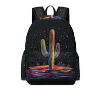TPISLI Children Cactus Print Backpack for Boys Girls 11-16 Years 13.3 Inch Laptop Backpack, Modern Durable Plants Cacti Motif Back pack for Outdoor Travel New Term Gift