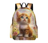 TPISLI Children Cat Design Backpack Boys Girls Ages 8-14 15.6 Inch Laptop Backpack, Cool Durable Animal Kitten Print Bookbag for Day Trips Birthday Gift Outdoor Activity