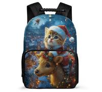 TPISLI Children Cat Motif N Backpack for School, Animal Kitten Patter Rucksack 7-11 Year Olds, Sturdy Book Bag, Soft Felt Details, Short Trips, Everyday Use